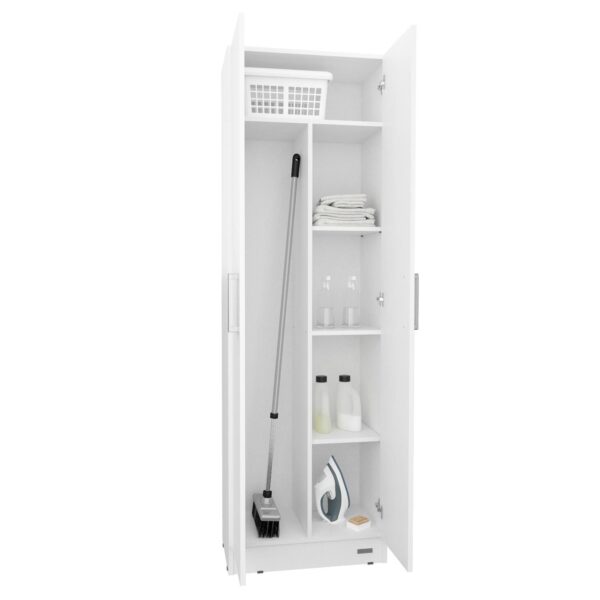 ESCOBERO MOSCONI MUEBLE ORGANIZADOR DE LIMPIEZA 180 CM 2 PUERTAS 10162 COLOR BLANCO - Imagen 2