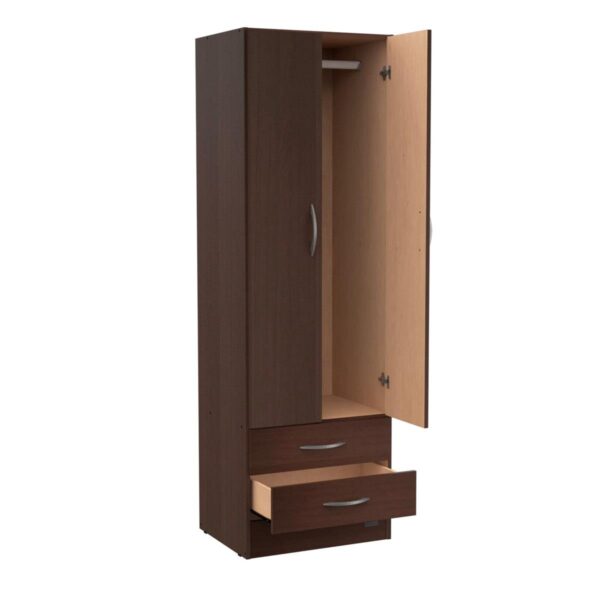 PLACARD ROPERO 2 PUERTAS INTERIOR SIN PINTAR MOSCONI 56336 COLOR CHOCOLATE - Imagen 3