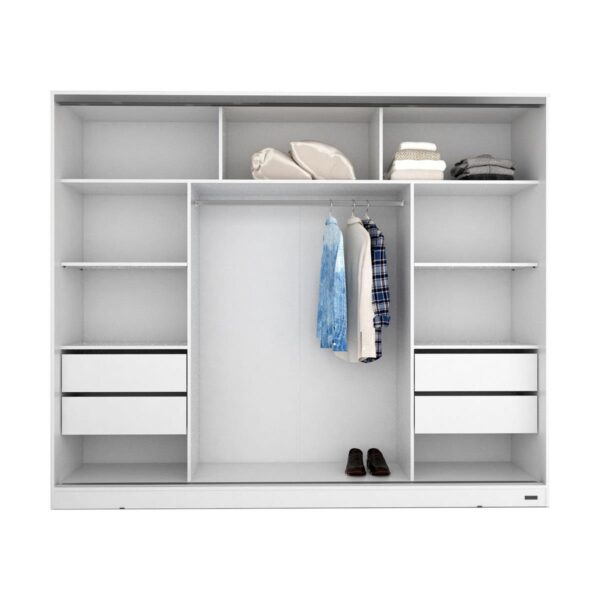 PLACARD MOSCONI 3 PUERTAS CORREDIZAS DAKAR 220 CM GUIA SUAVE 56761 COLOR BLANCO - Imagen 3